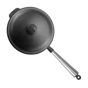 Cast Iron Saute Pan 25cm Stainless Steel Handle with Cast Iron Lid