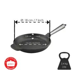 Cast Iron Frying Pan 18cm Stainless Steel Handle