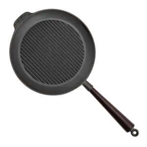 Carl Victor Cast Iron Grill Pan Wooden Handle